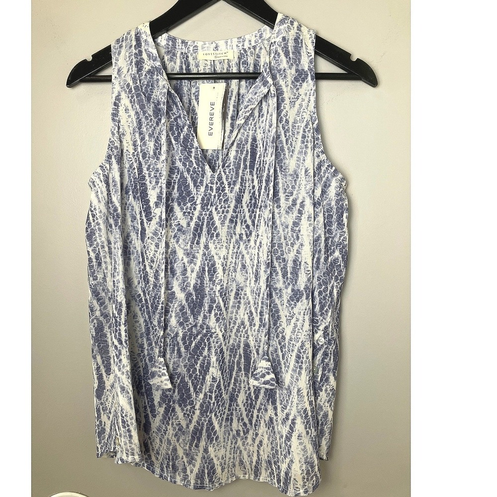 NWT Lovestitch Evereve Snakeskin Print Sleeveless Blouse Small